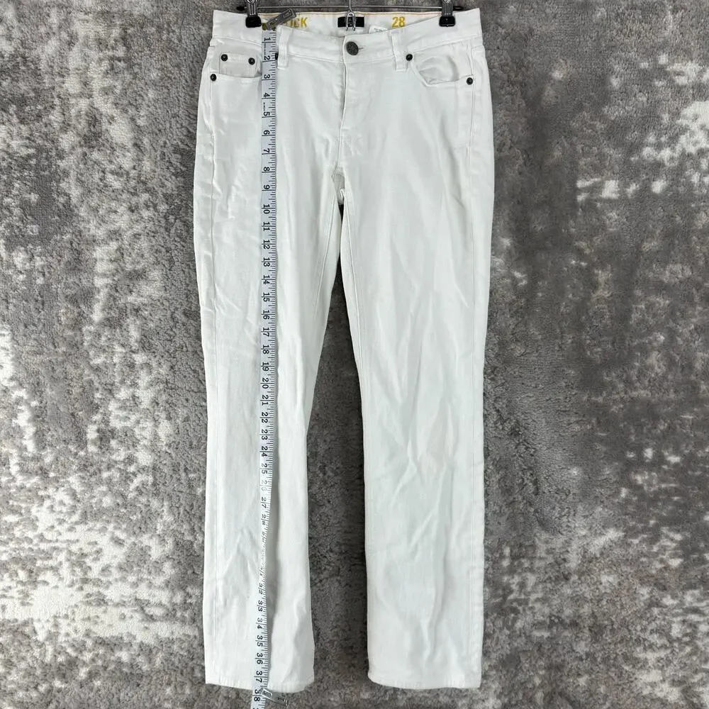 J Crew Size 28 Stretch Casual White Denim Jeans Pants Button Zip Pocket‎